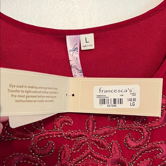 Francesca's Collections Red Embroidered Dress - Picture 7 of 10